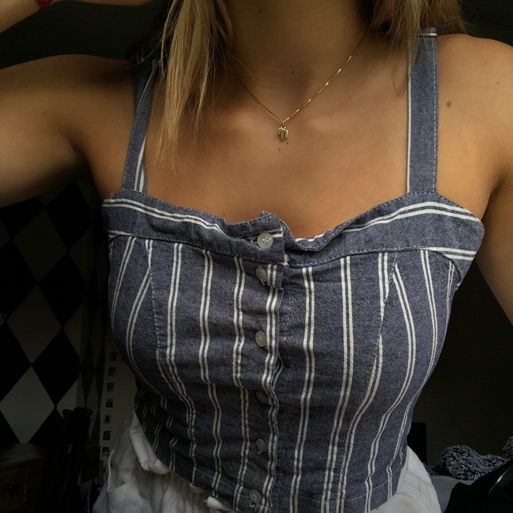 Brandy Melville denim crop top
